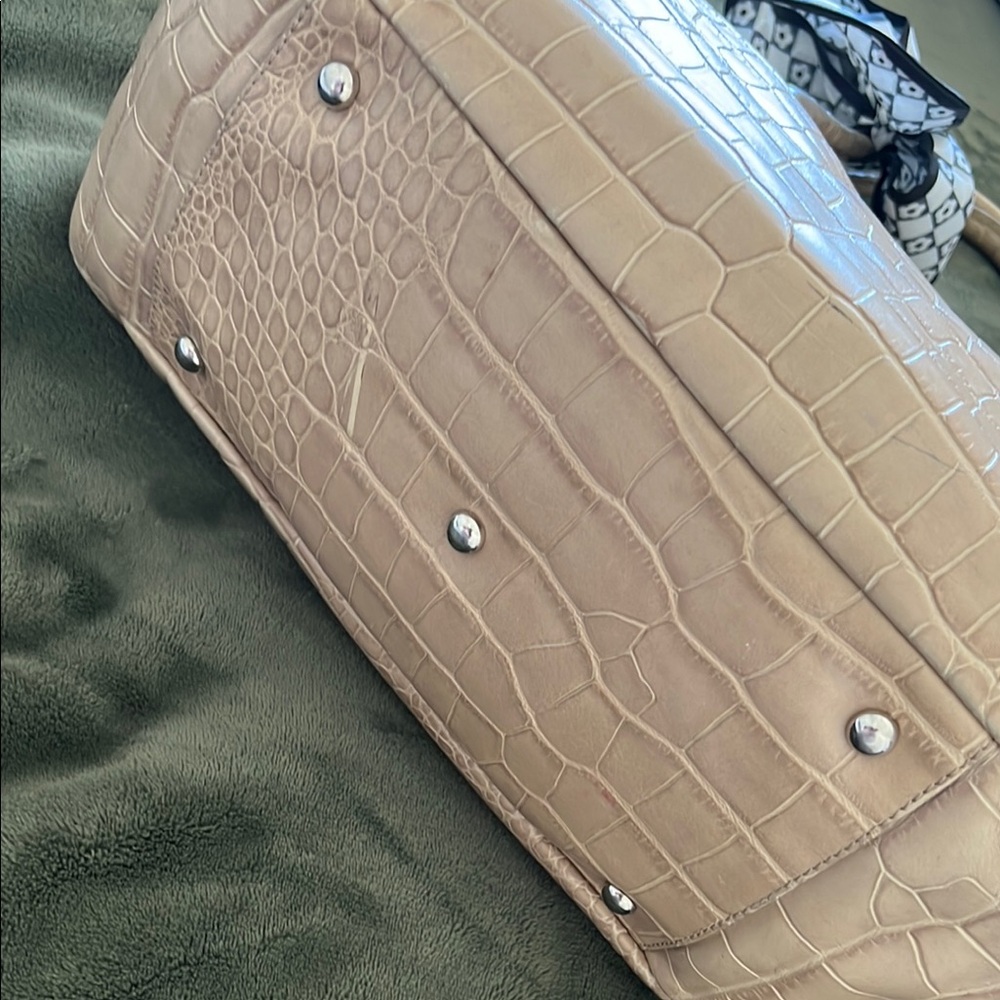 Furla Tan Croc-Embossed Women's Bag - Picture 3 of 14